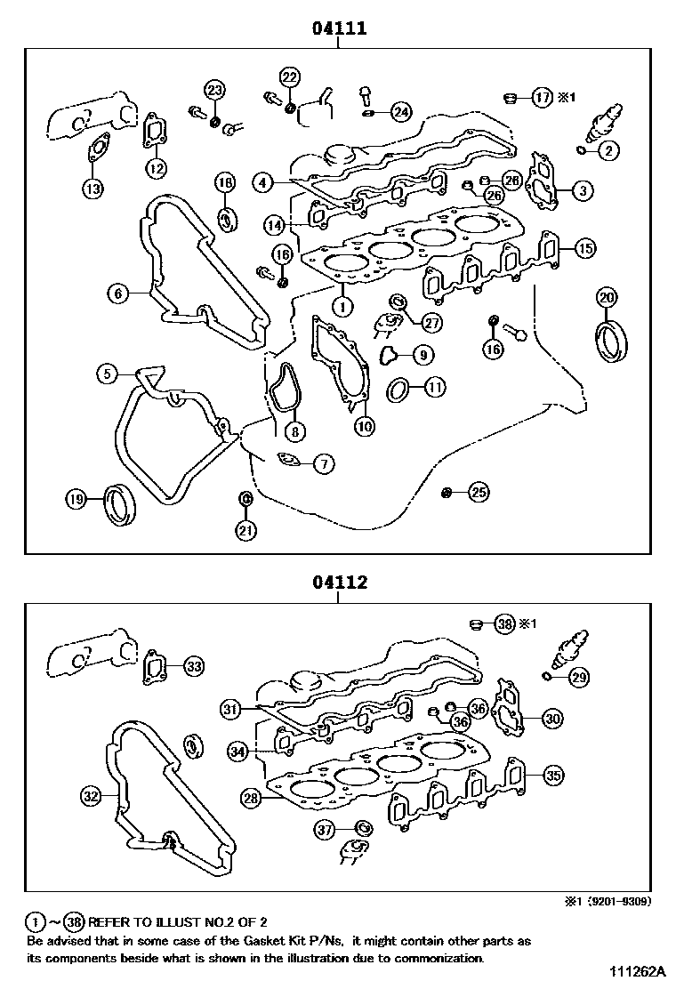 1103 — ENGINE OVERHAUL GASKET KIT