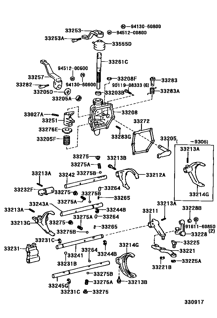 3307 — GEAR SHIFT FORK & LEVER SHAFT (MTM)
