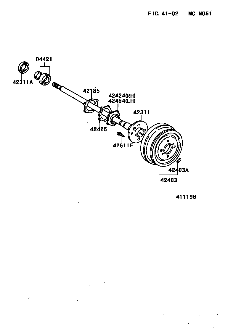 4102 — REAR AXLE SHAFT & HUB