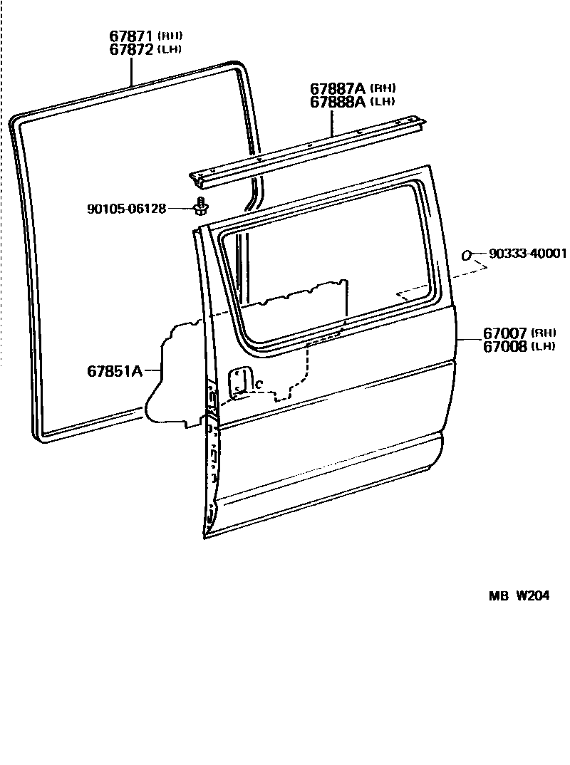 6755 — REAR DOOR PANEL & GLASS