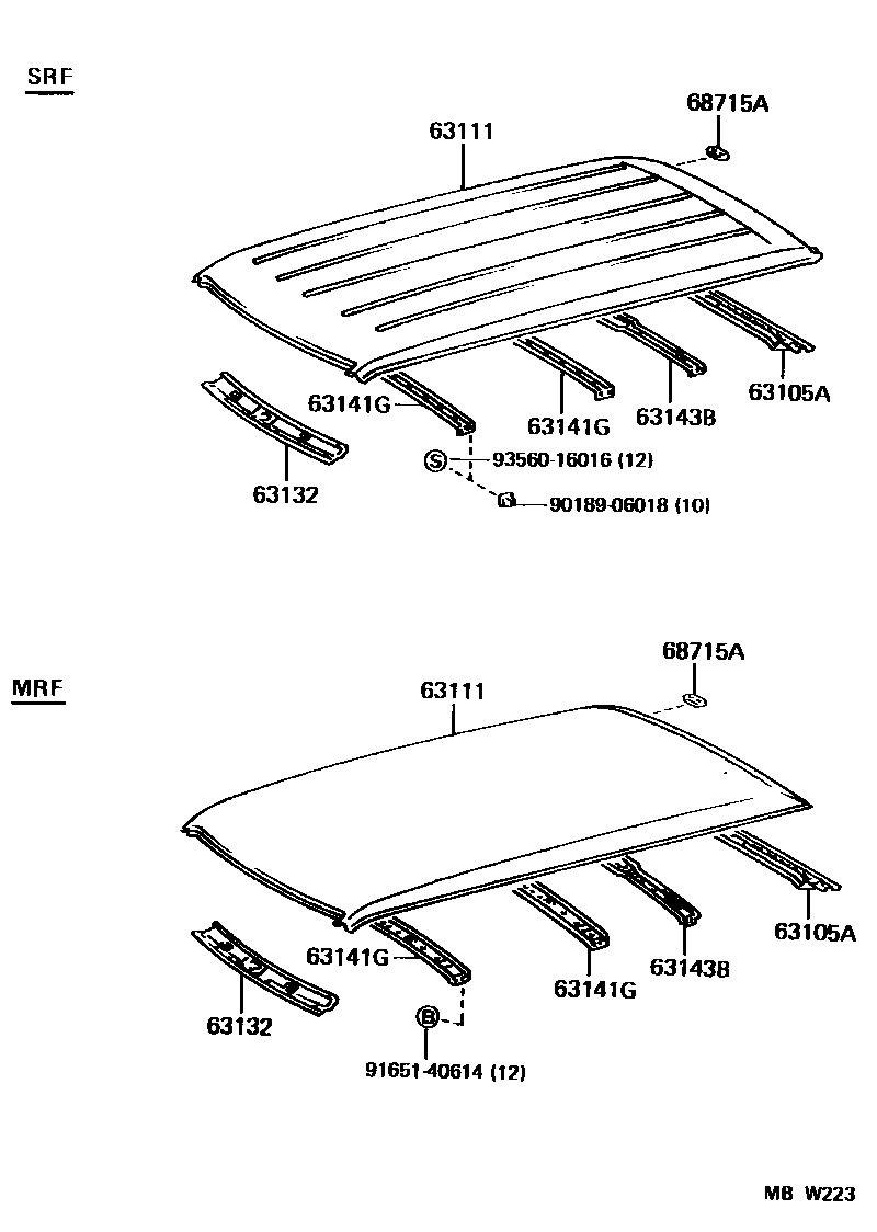 6153 — ROOF PANEL & BACK PANEL