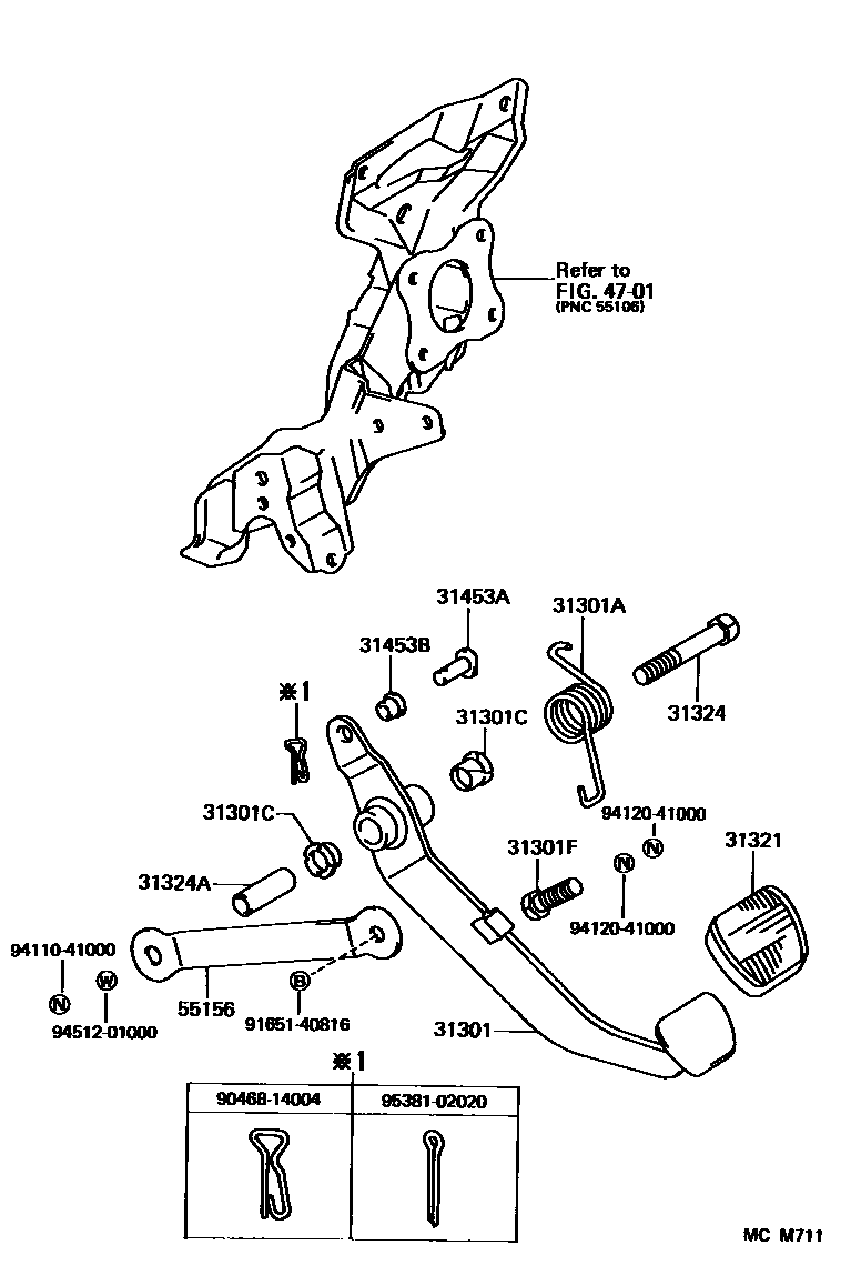 3102 — CLUTCH PEDAL & FLEXIBLE HOSE
