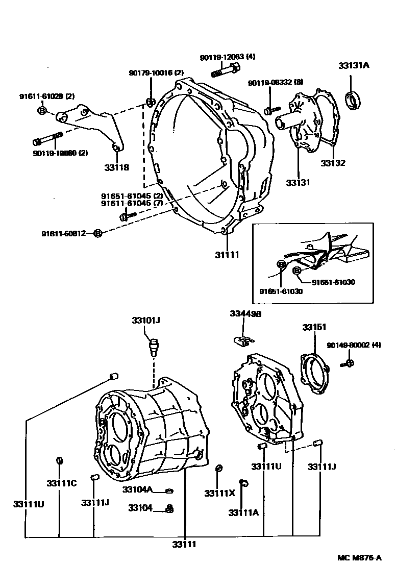 3302 — CLUTCH HOUSING & TRANSMISSION CASE (MTM)
