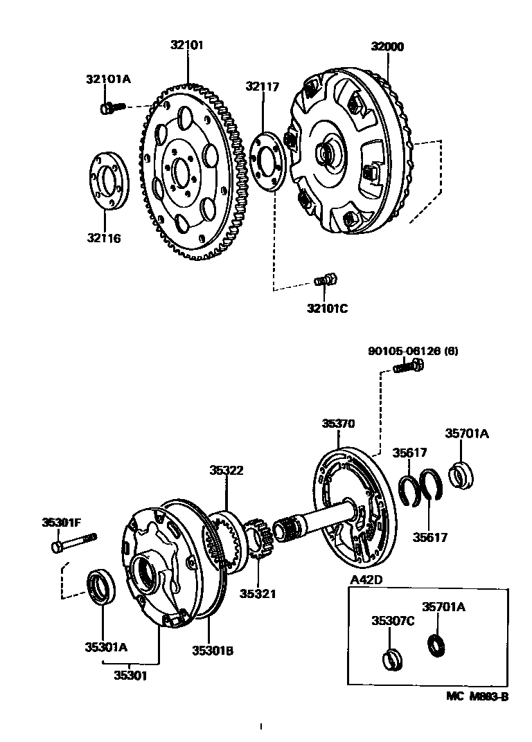3502 — TORQUE CONVERTER, FRONT OIL PUMP & CHAIN (ATM)