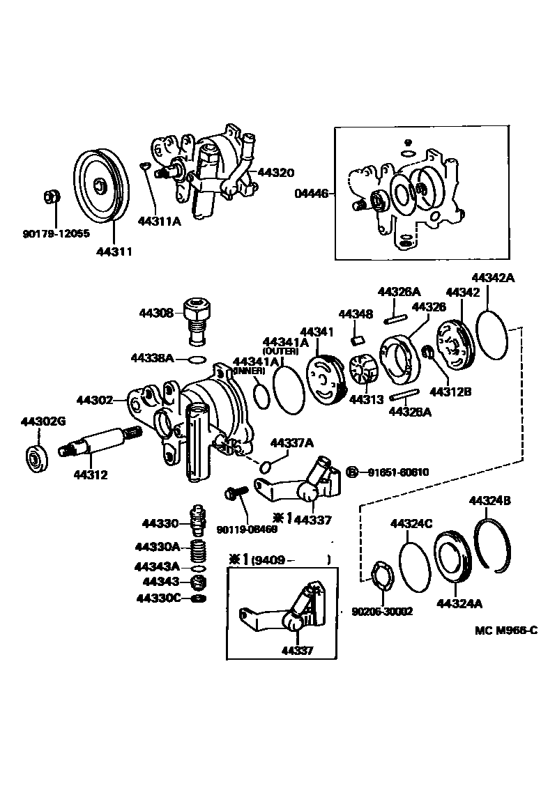 4502 — VANE PUMP & RESERVOIR (POWER STEERING)