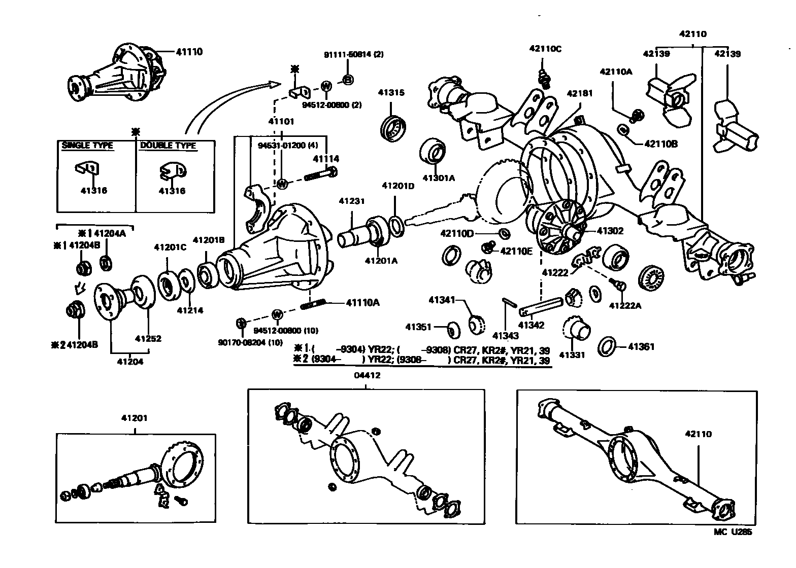4101 — REAR AXLE HOUSING & DIFFERENTIAL