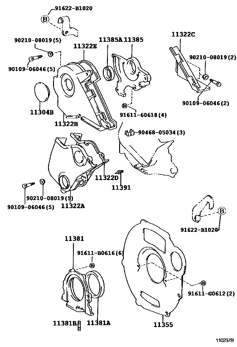 1106 — TIMING GEAR COVER & REAR END PLATE
