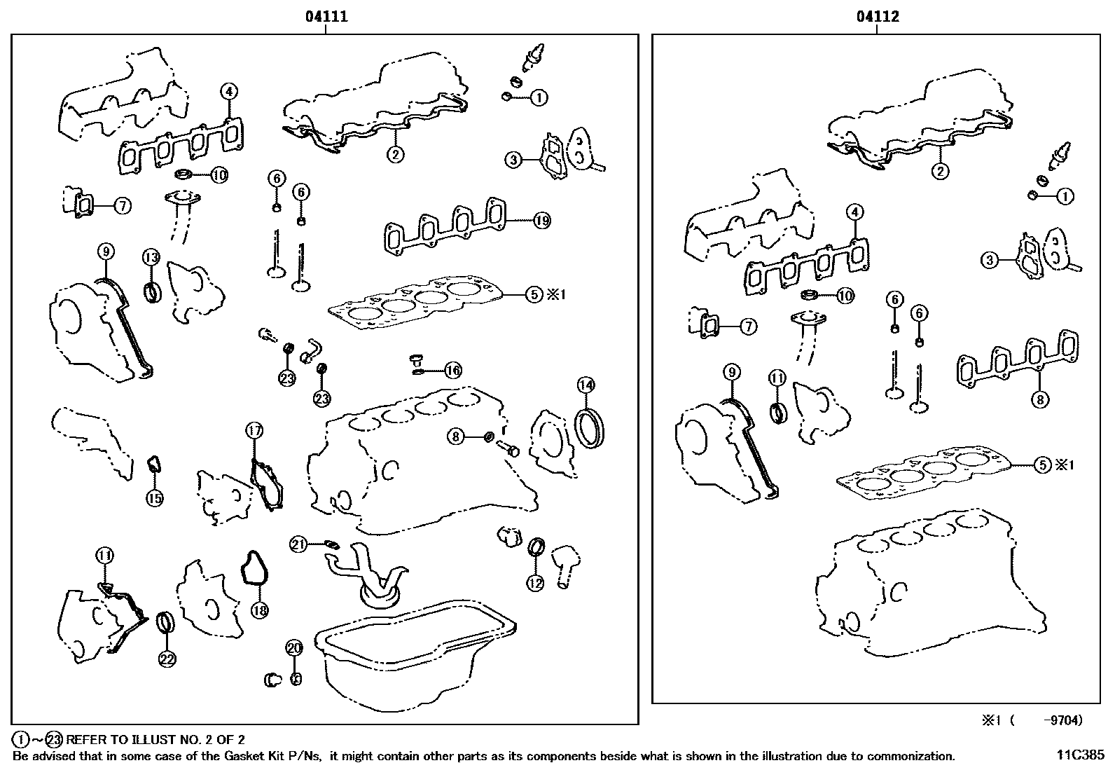 1103 — ENGINE OVERHAUL GASKET KIT