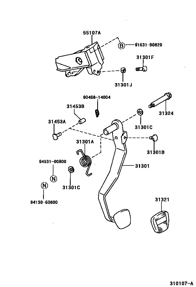 3102 — CLUTCH PEDAL & FLEXIBLE HOSE