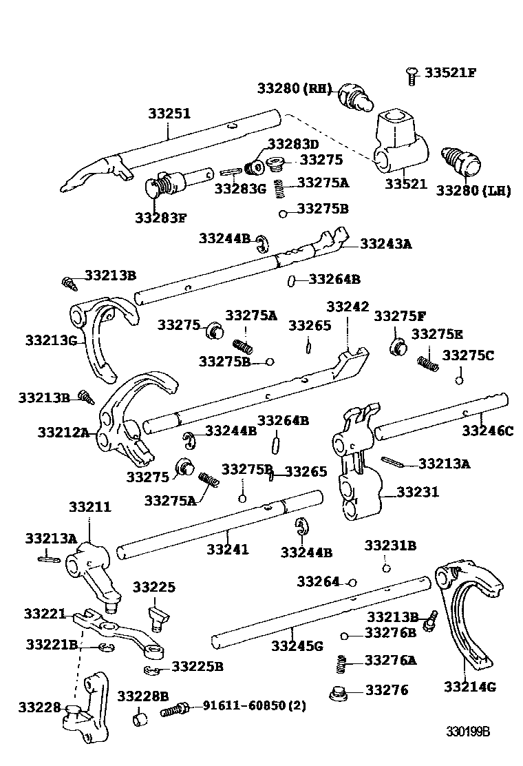 3307 — GEAR SHIFT FORK & LEVER SHAFT (MTM)
