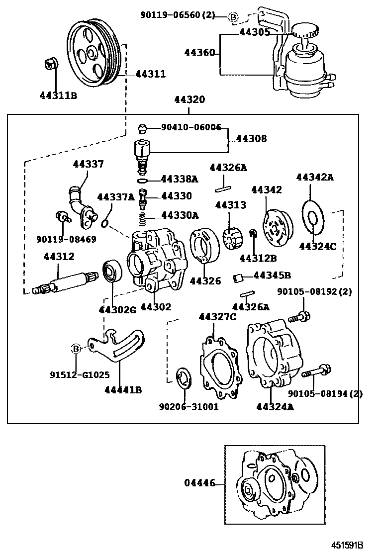 4502 — VANE PUMP & RESERVOIR (POWER STEERING)