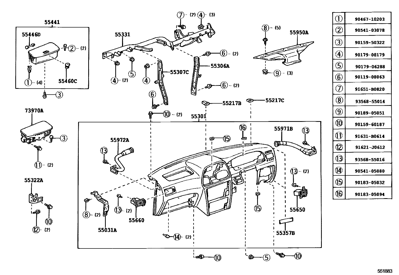 5551 — INSTRUMENT PANEL & GLOVE COMPARTMENT