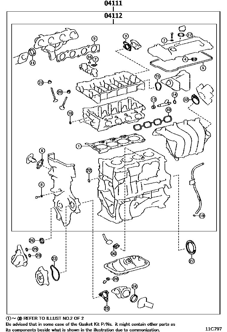 1103 — ENGINE OVERHAUL GASKET KIT