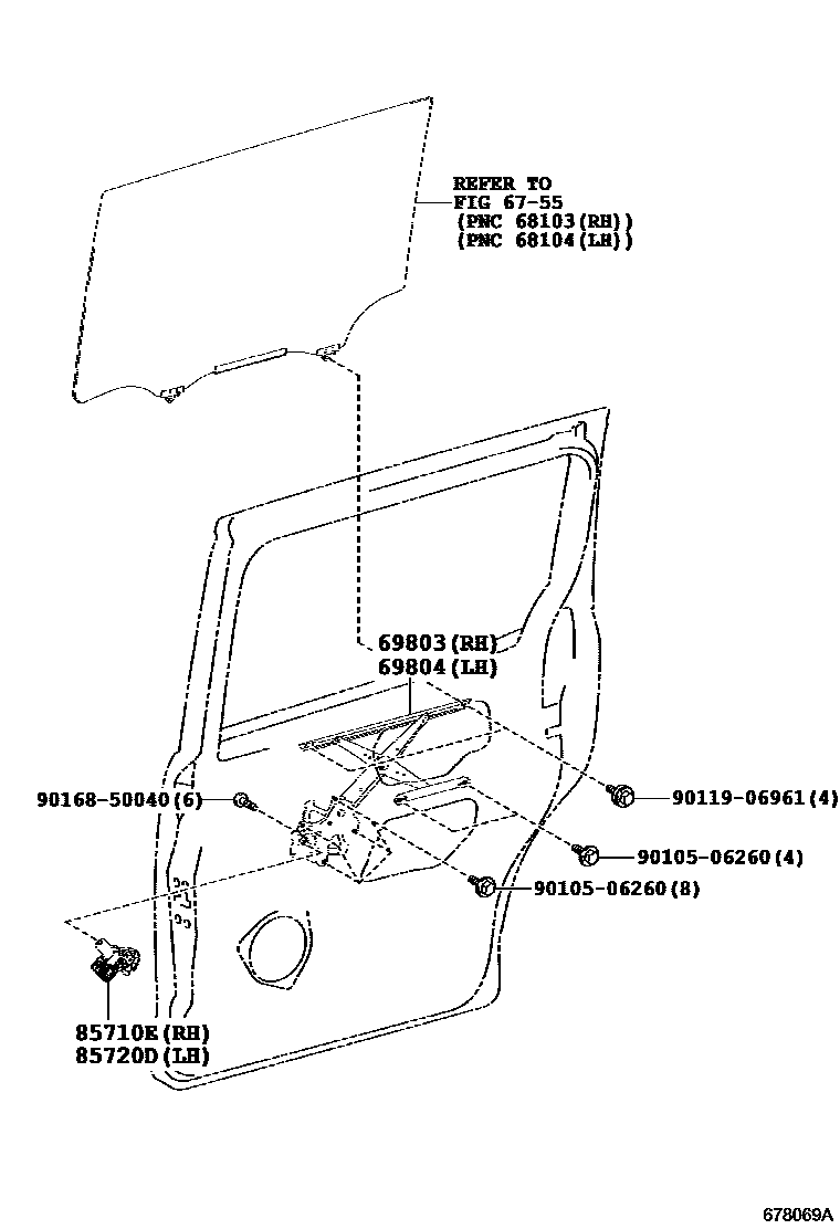 6757 — REAR DOOR WINDOW REGULATOR & HINGE