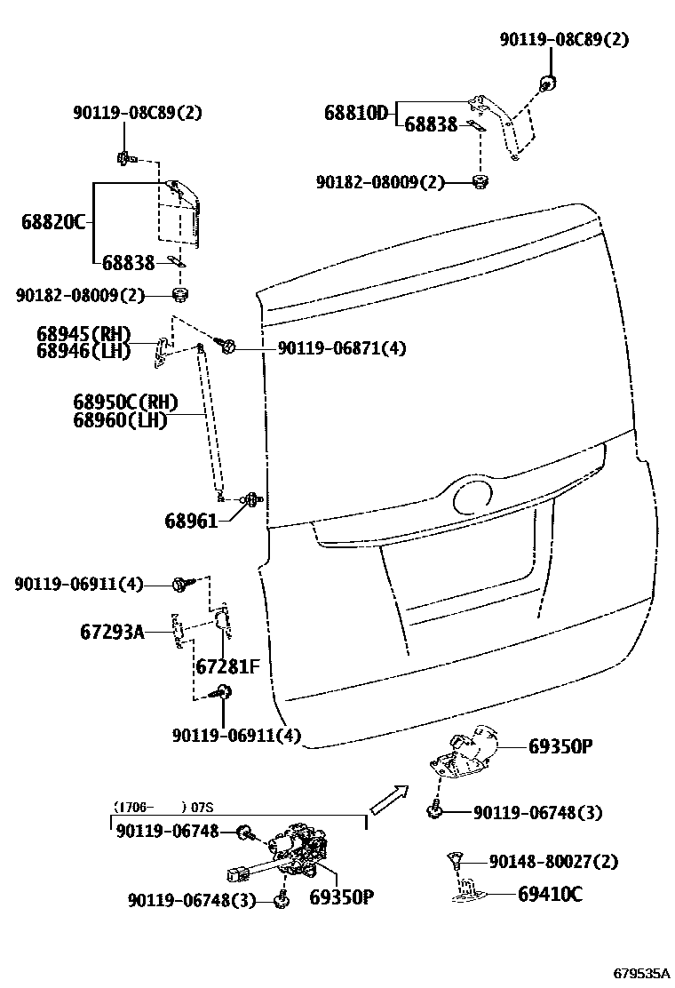 6762 — BACK DOOR LOCK & HINGE