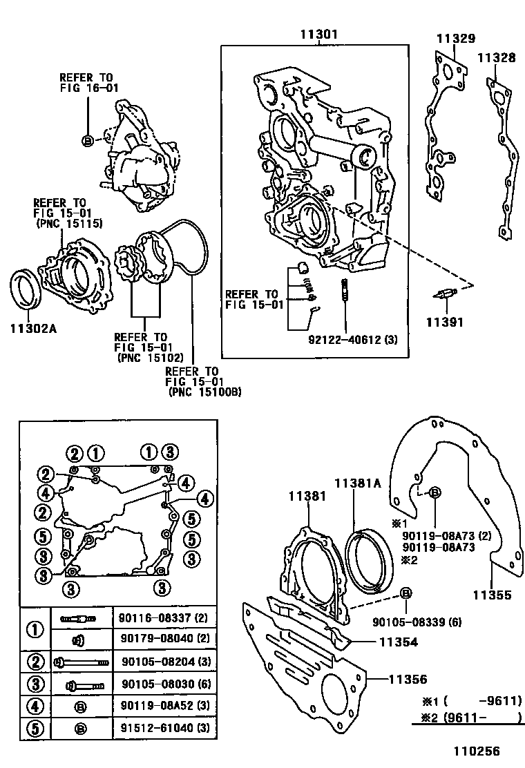 1106 — TIMING GEAR COVER & REAR END PLATE