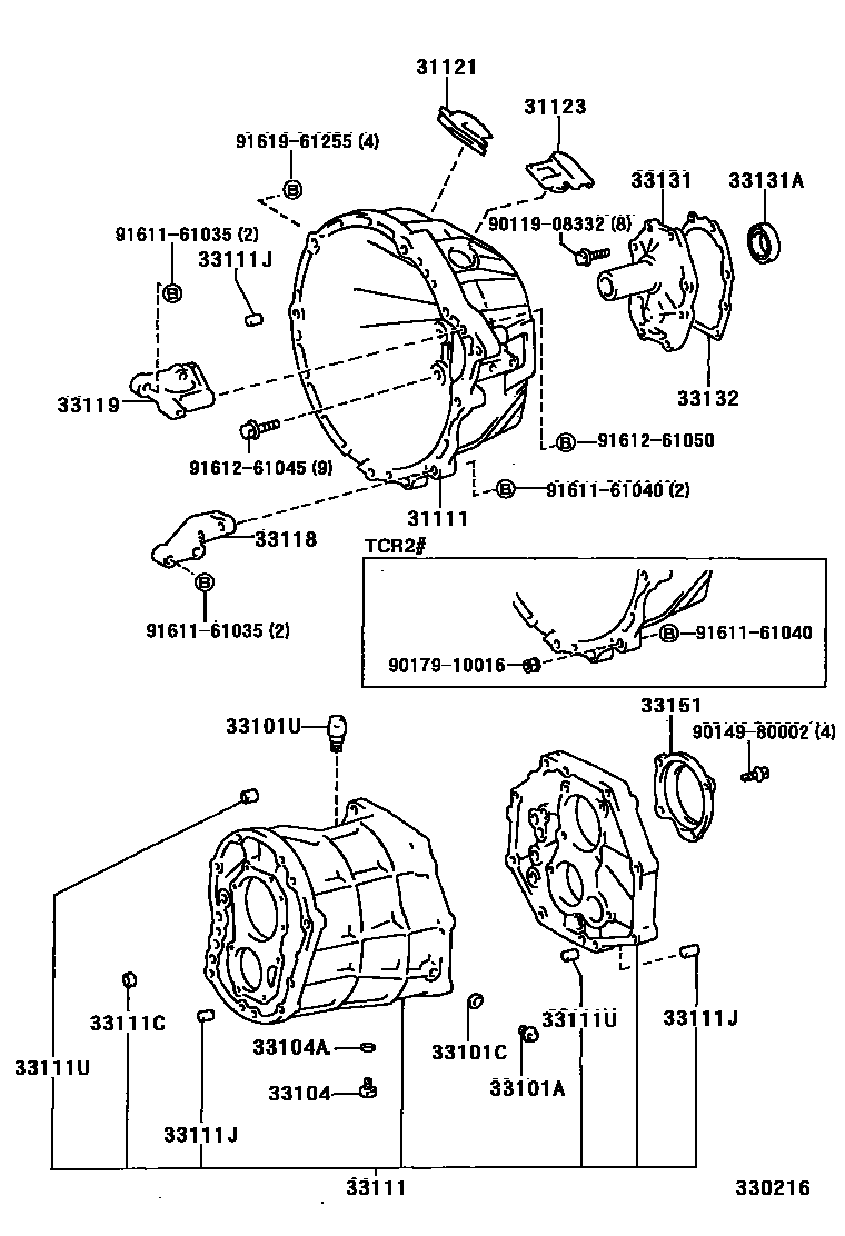 3302 — CLUTCH HOUSING & TRANSMISSION CASE (MTM)