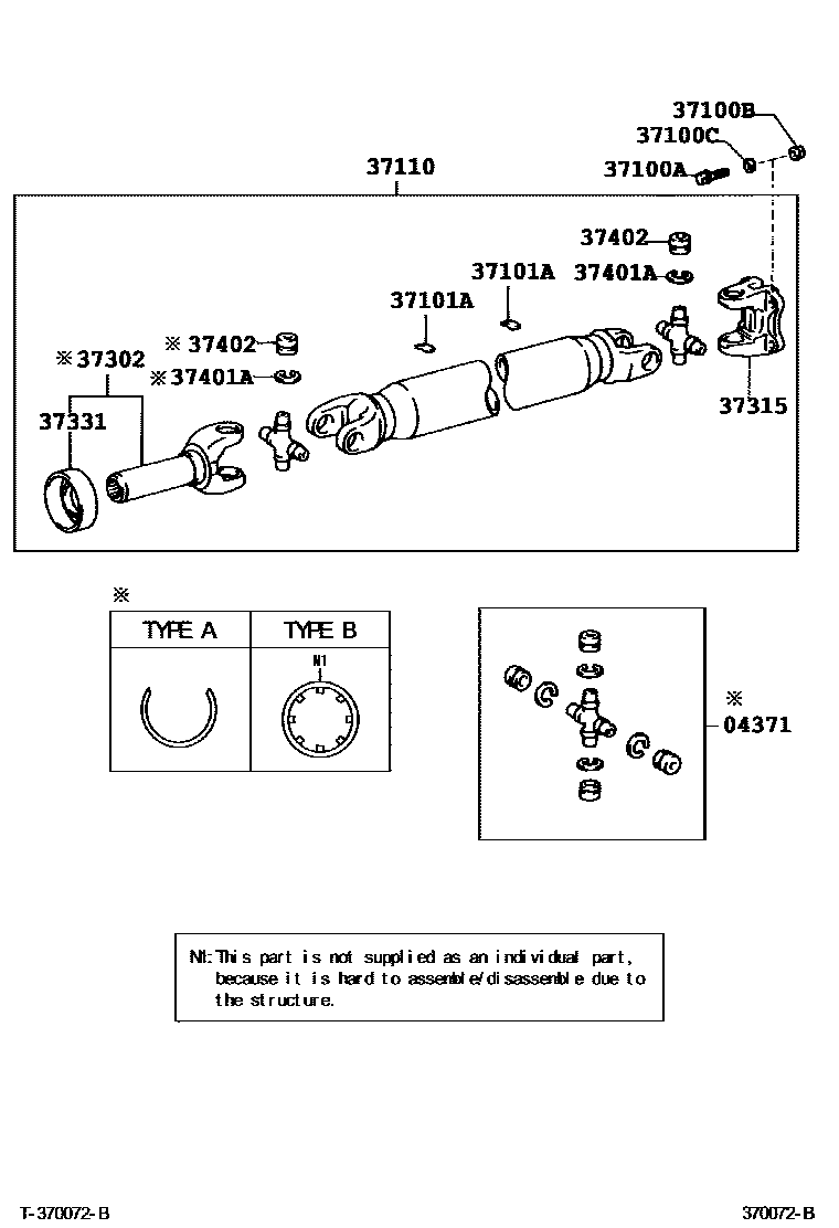 3701 — PROPELLER SHAFT & UNIVERSAL JOINT