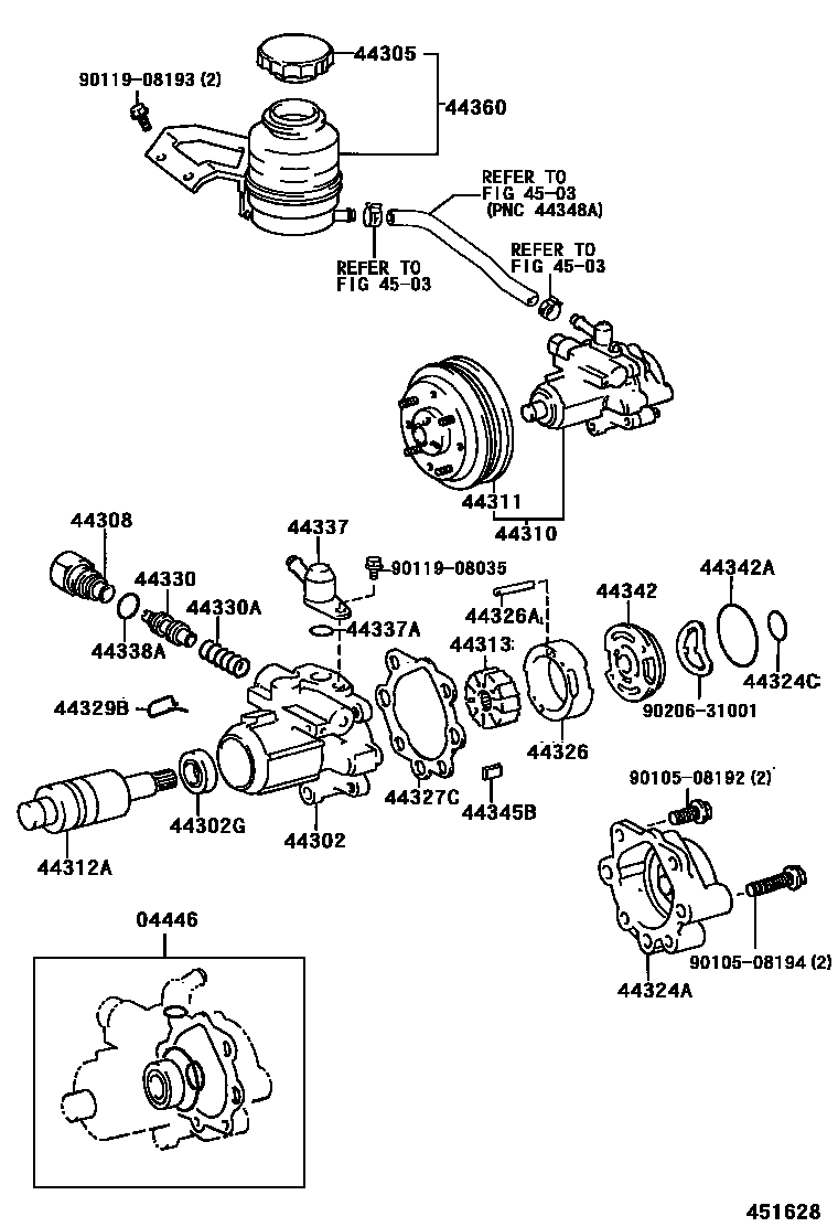 4502 — VANE PUMP & RESERVOIR (POWER STEERING)