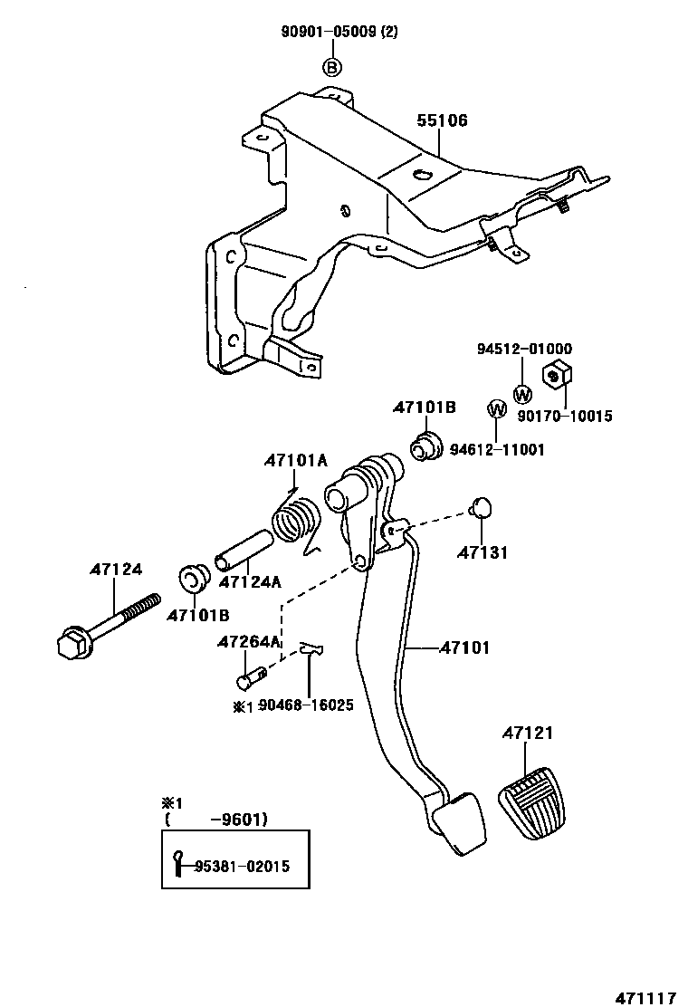 4701 — BRAKE PEDAL & BRACKET