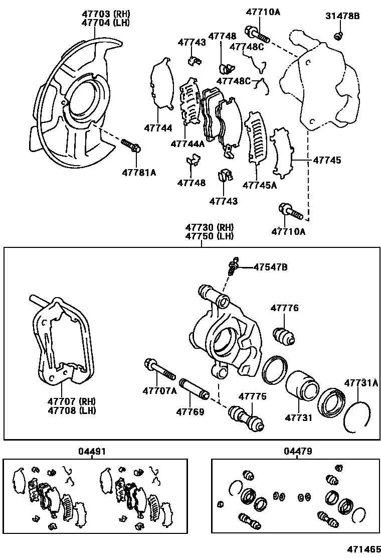 4705 — FRONT DISC BRAKE CALIPER & DUST COVER