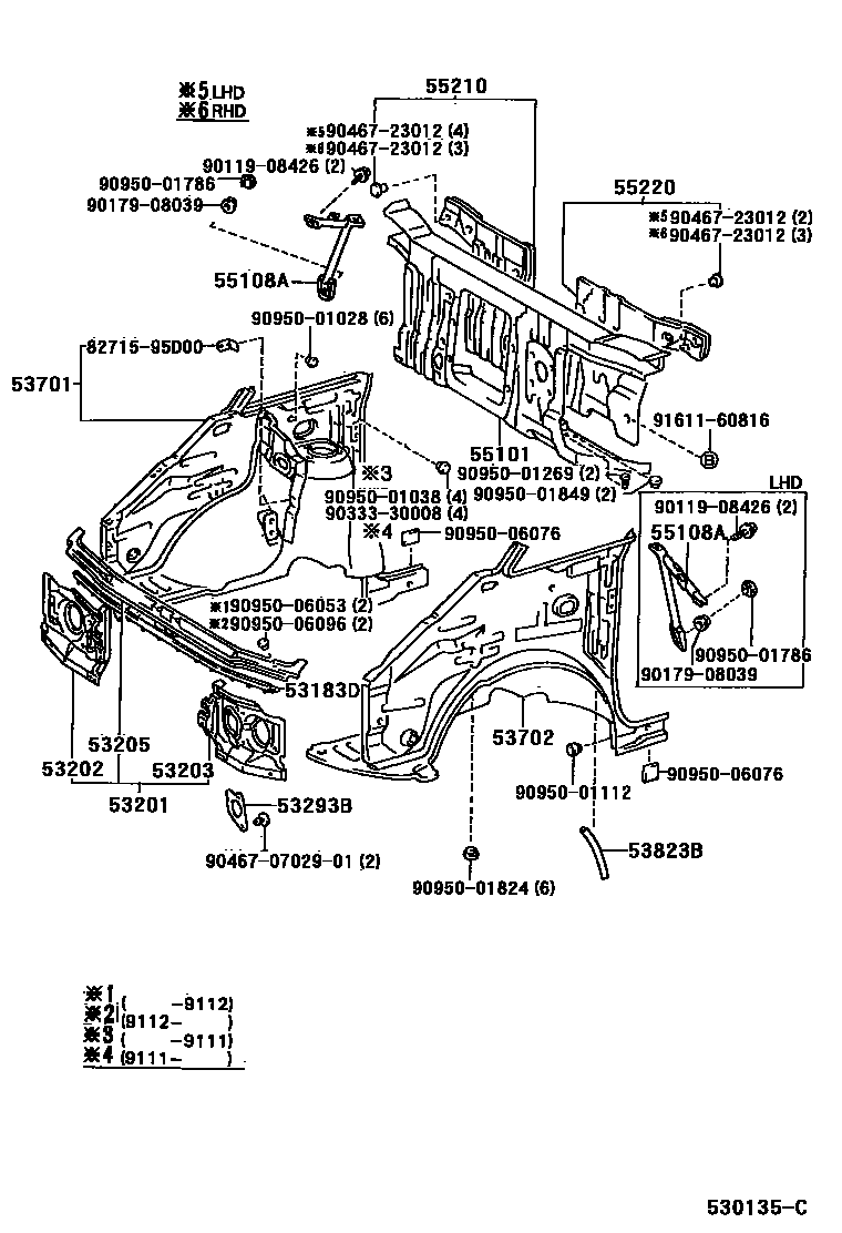 5355 — FRONT FENDER APRON & DASH PANEL