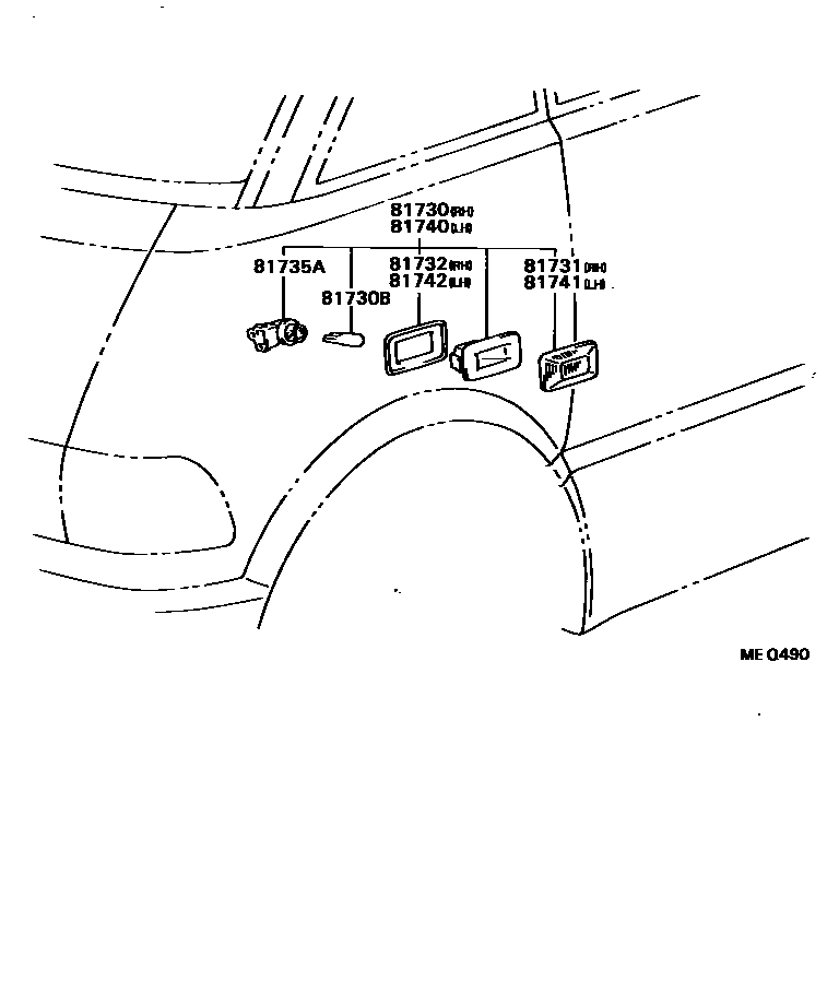 8106 — SIDE TURN SIGNAL LAMP & OUTER MIRROR LAMP