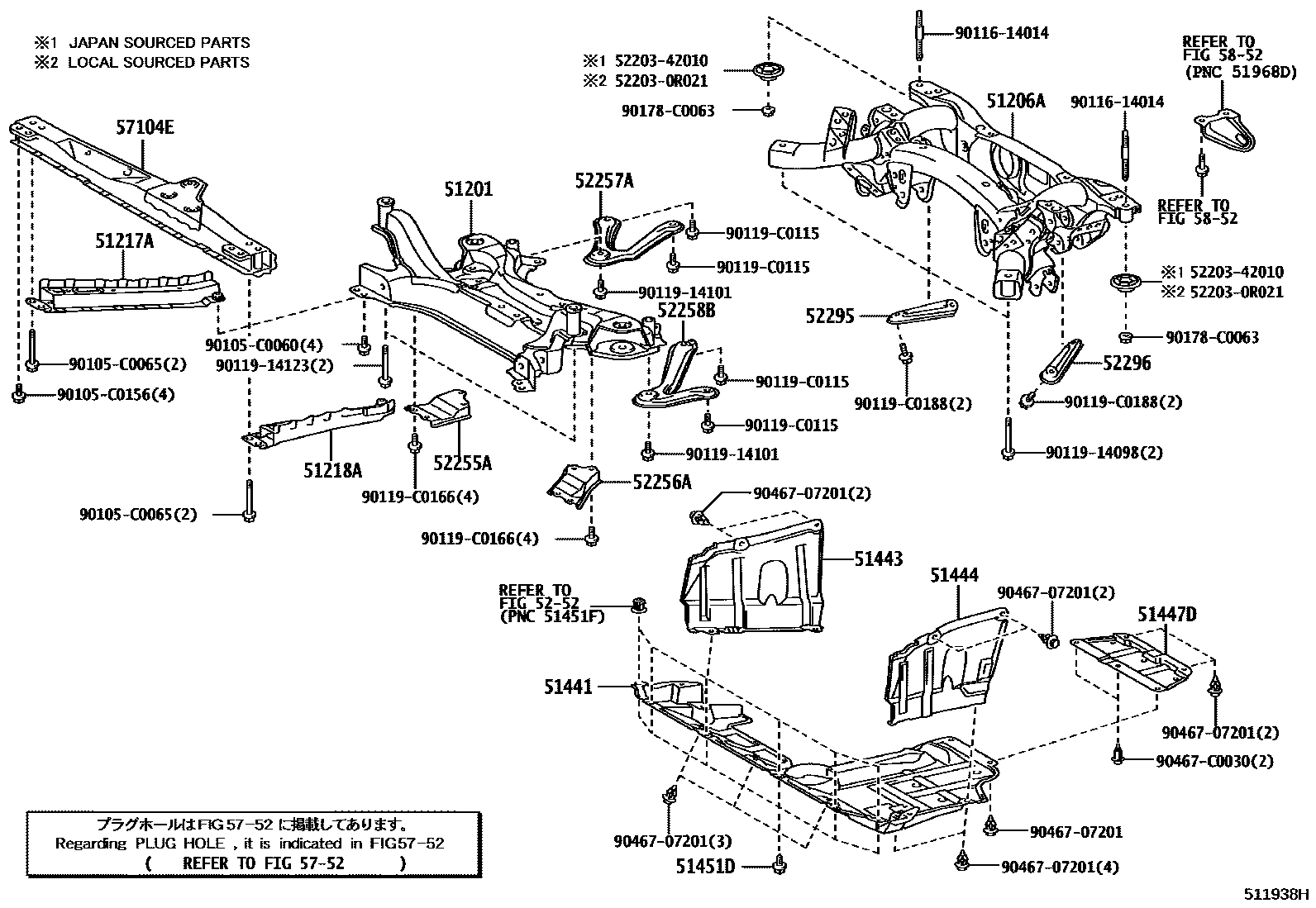 5152 — SUSPENSION CROSSMEMBER & UNDER COVER