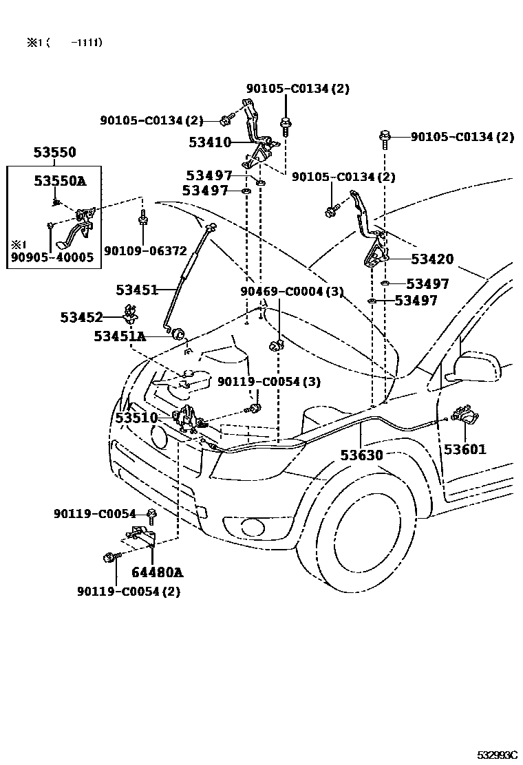 5354 — HOOD LOCK & HINGE