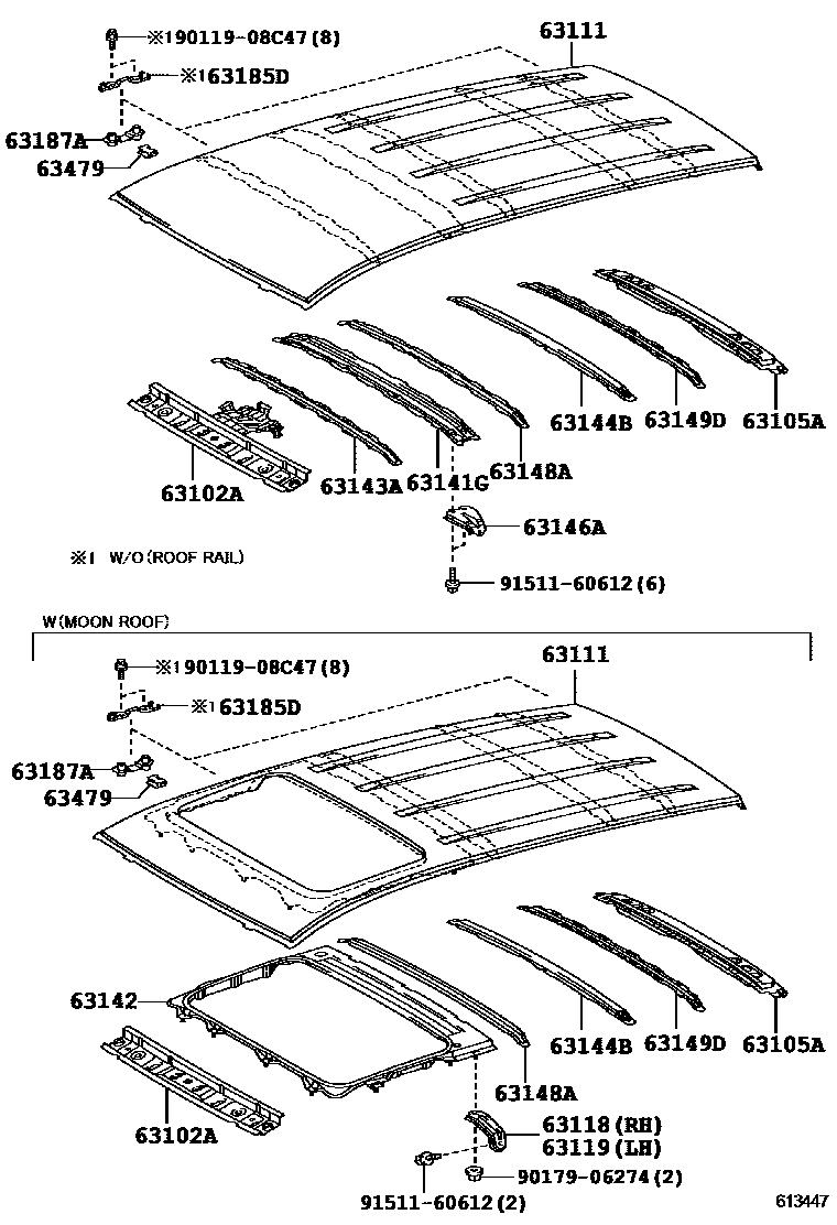6153 — ROOF PANEL & BACK PANEL