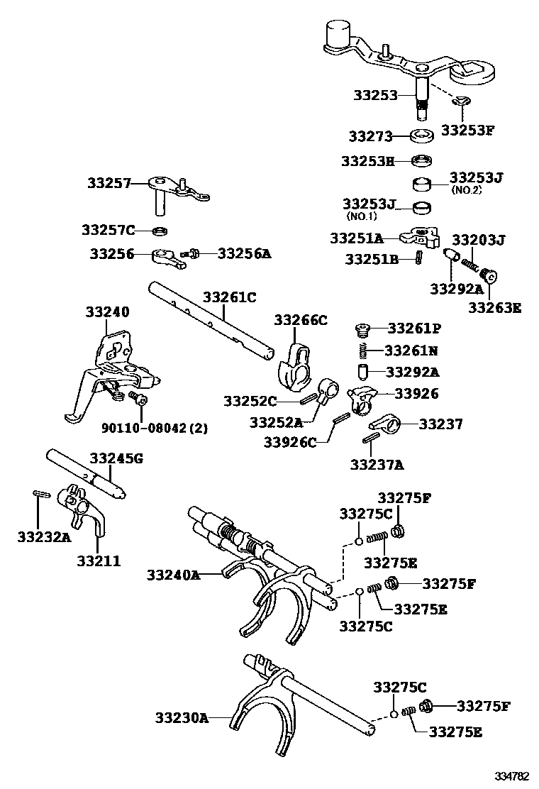 3307 — GEAR SHIFT FORK & LEVER SHAFT (MTM)