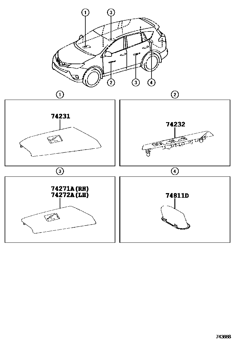 7451 — ARMREST & VISOR