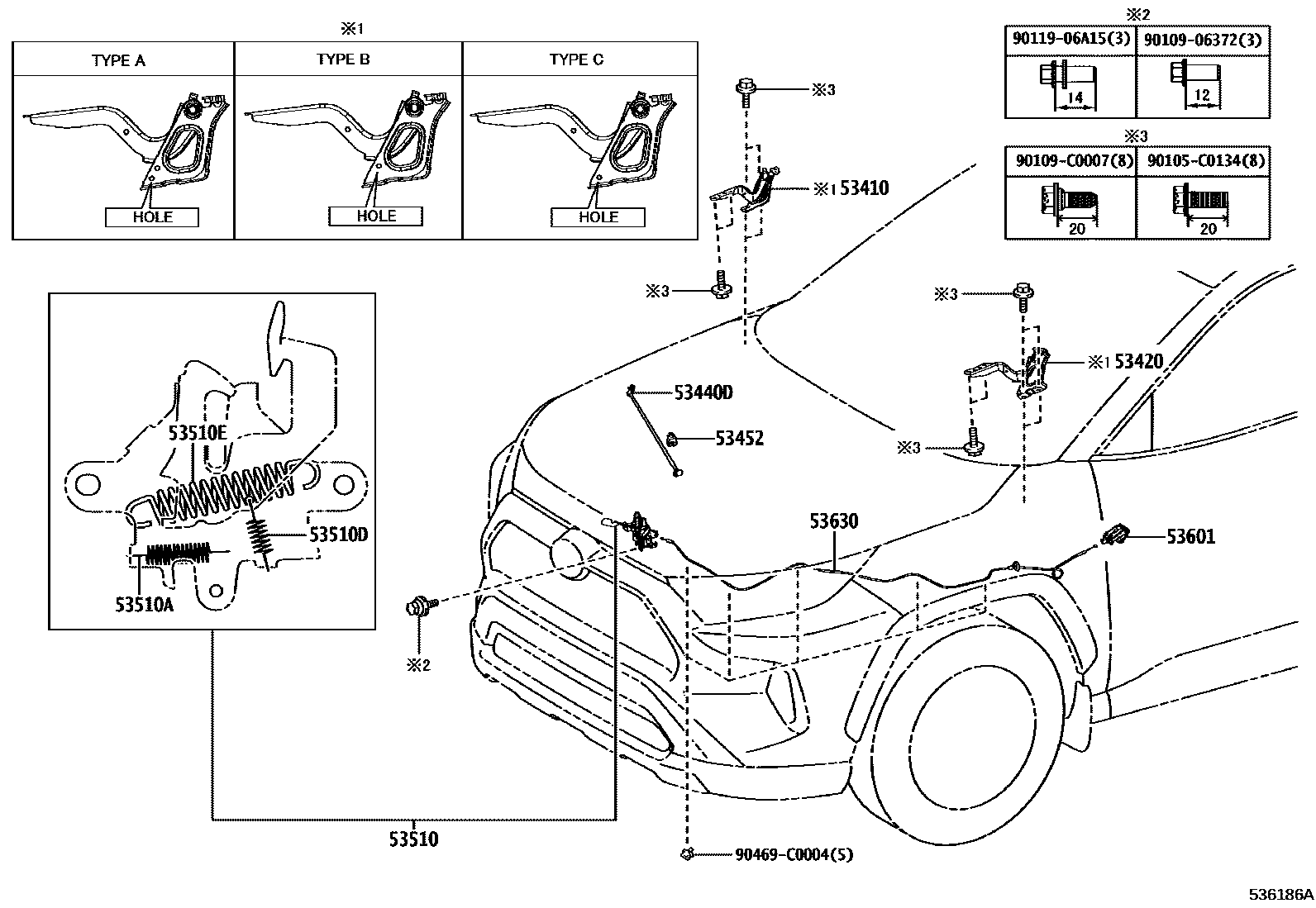 5354 — HOOD LOCK & HINGE