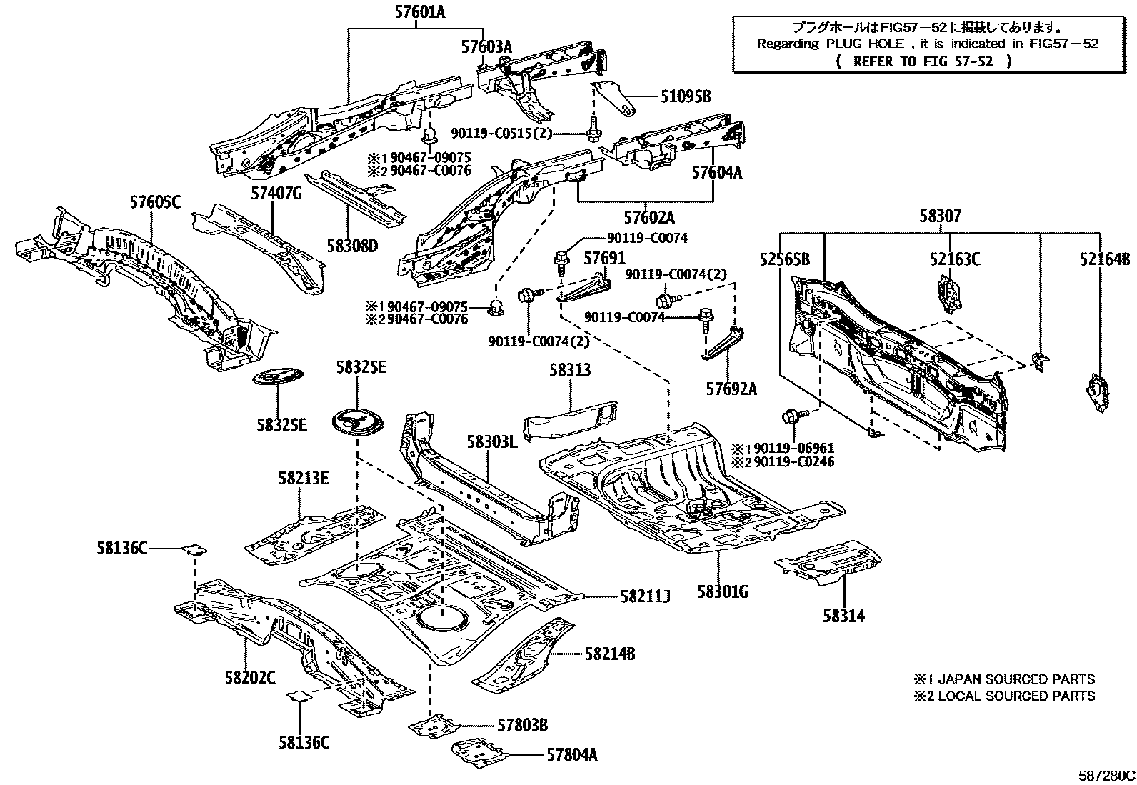 5852 — REAR FLOOR PANEL & REAR FLOOR MEMBER