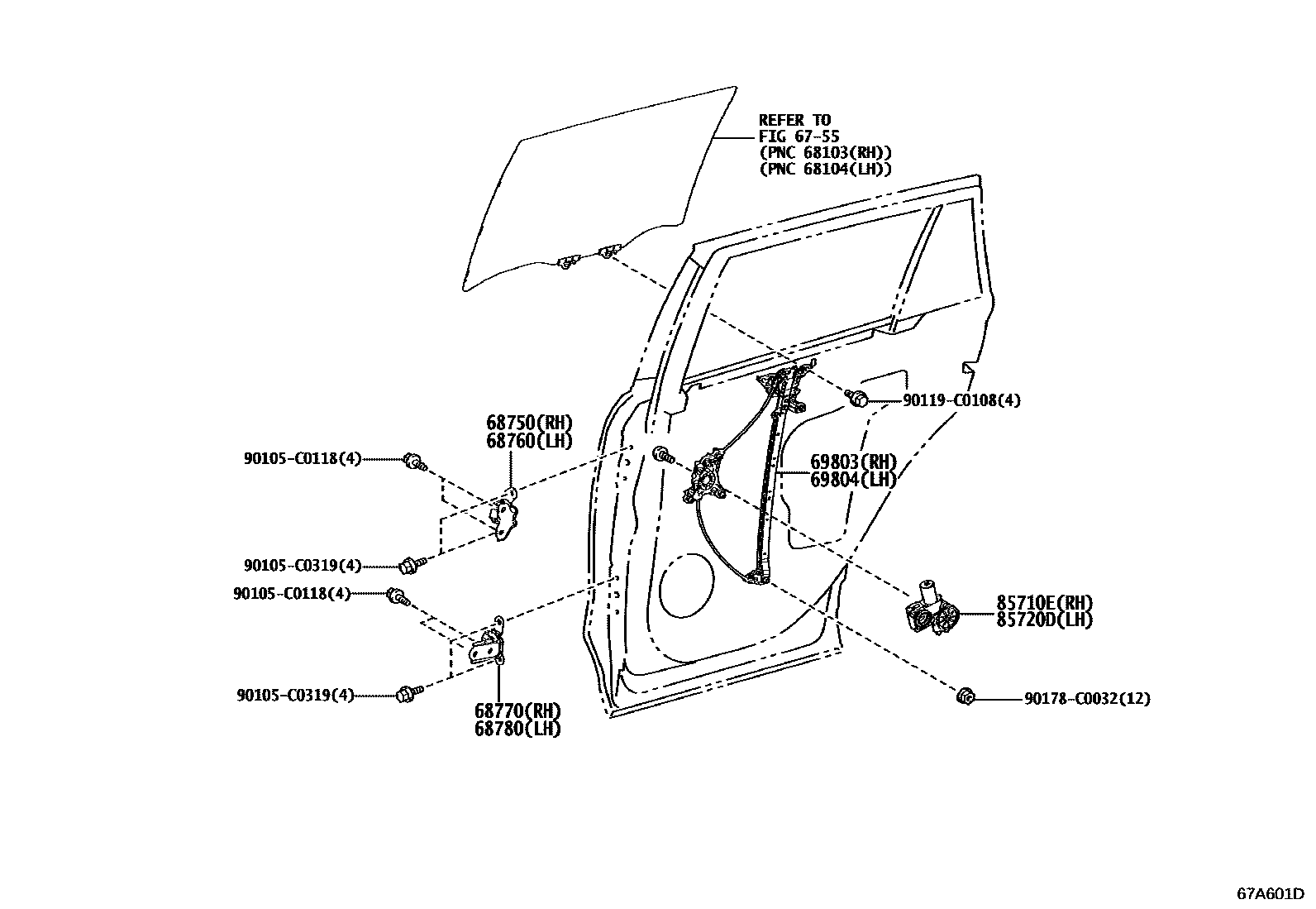 6757 — REAR DOOR WINDOW REGULATOR & HINGE