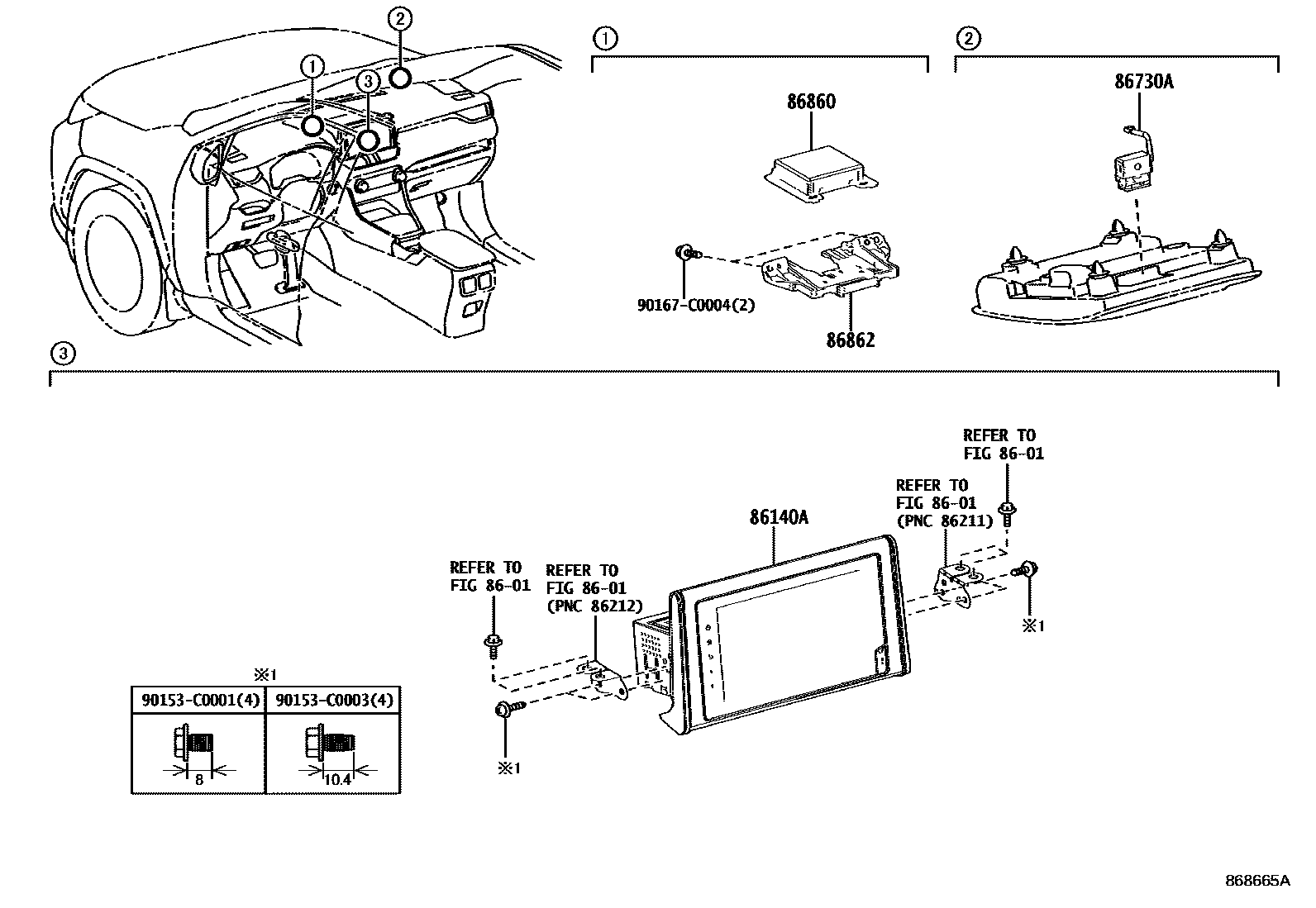 8603 — NAVIGATION & FRONT MONITOR DISPLAY
