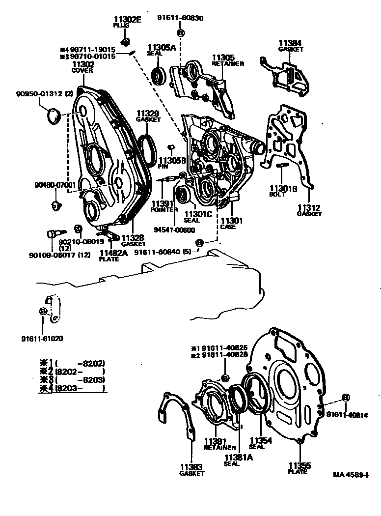 1106 — TIMING GEAR COVER & REAR END PLATE