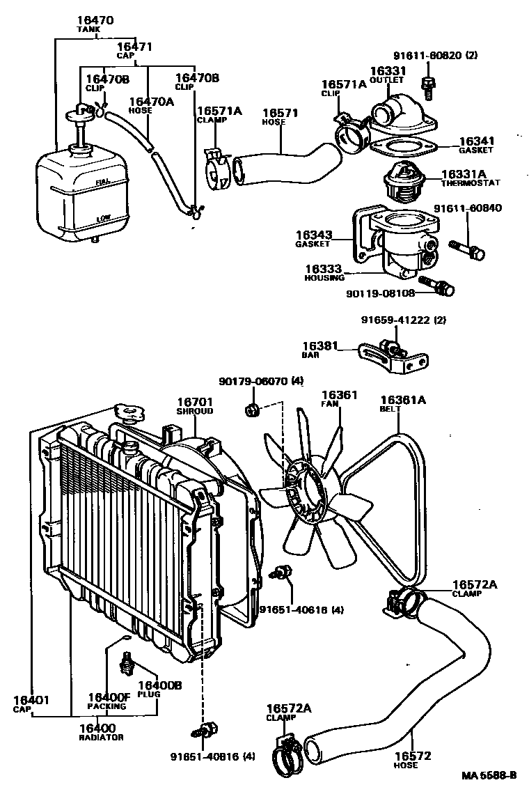 1603 — RADIATOR & WATER OUTLET