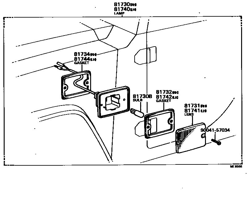 8106 — SIDE TURN SIGNAL LAMP & OUTER MIRROR LAMP