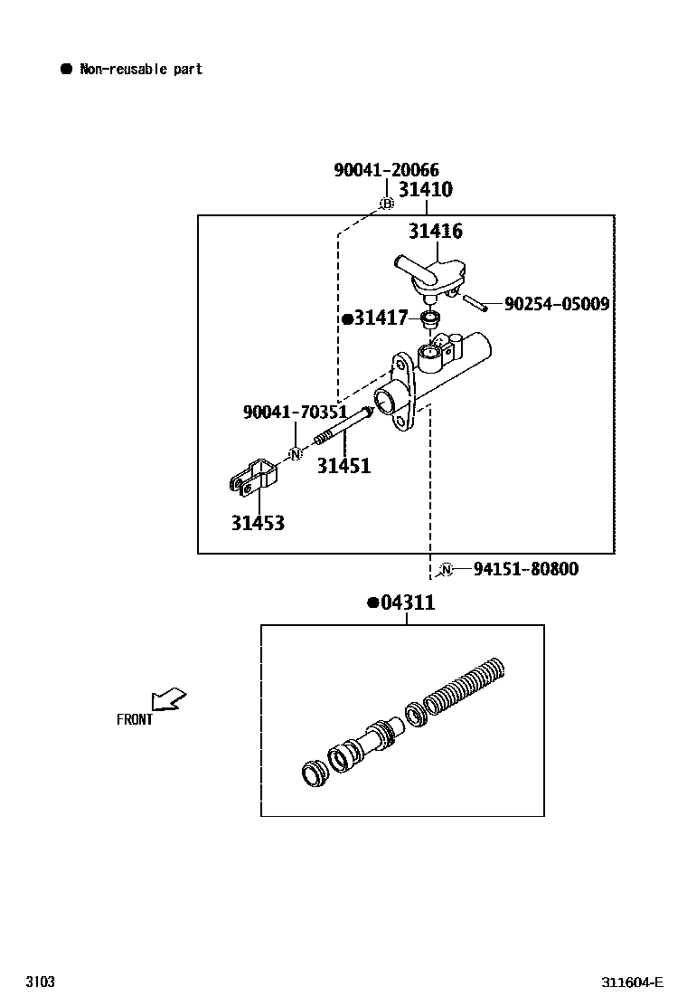 3103 — CLUTCH MASTER CYLINDER
