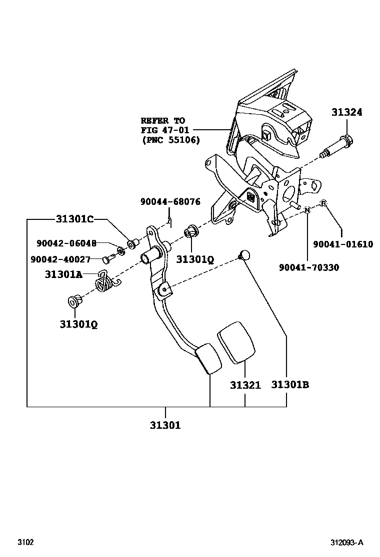 3102 — CLUTCH PEDAL & FLEXIBLE HOSE