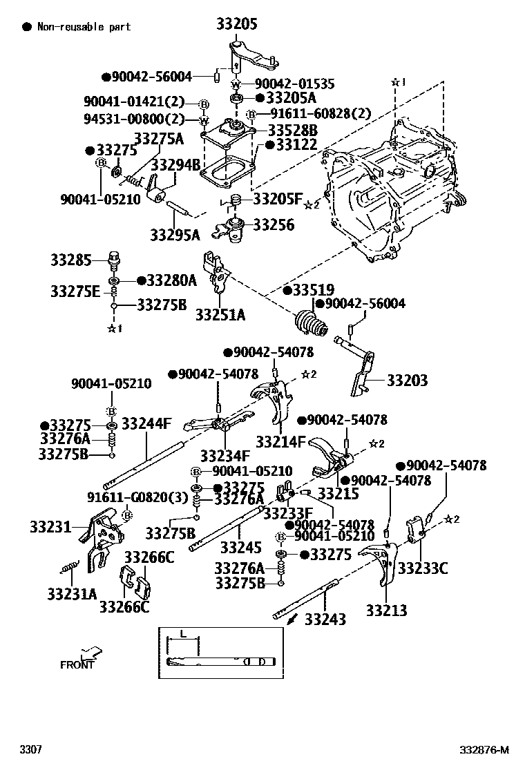 3307 — GEAR SHIFT FORK & LEVER SHAFT (MTM)