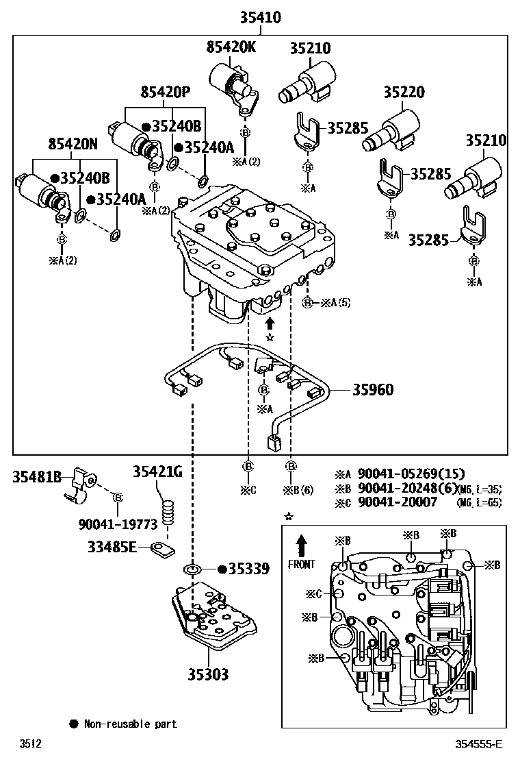 3512 — VALVE BODY & OIL STRAINER (ATM)