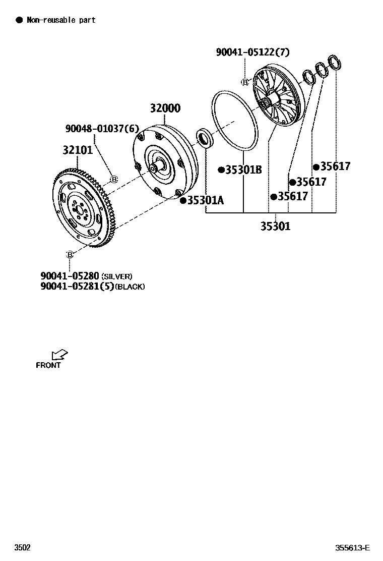 3502 — TORQUE CONVERTER, FRONT OIL PUMP & CHAIN (ATM)