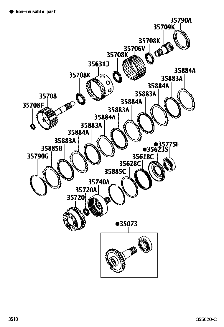 3510 — PLANETARY GEAR, REVERSE PISTON & COUNTER GEAR(ATM)
