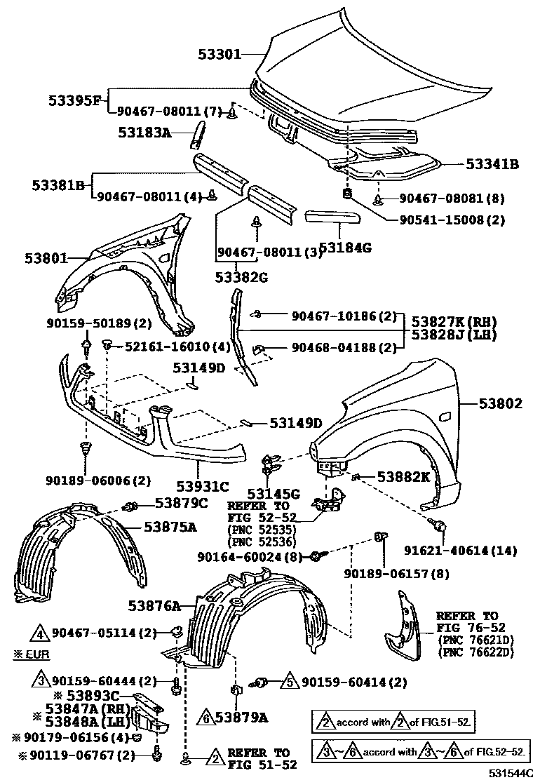 5353 — HOOD & FRONT FENDER