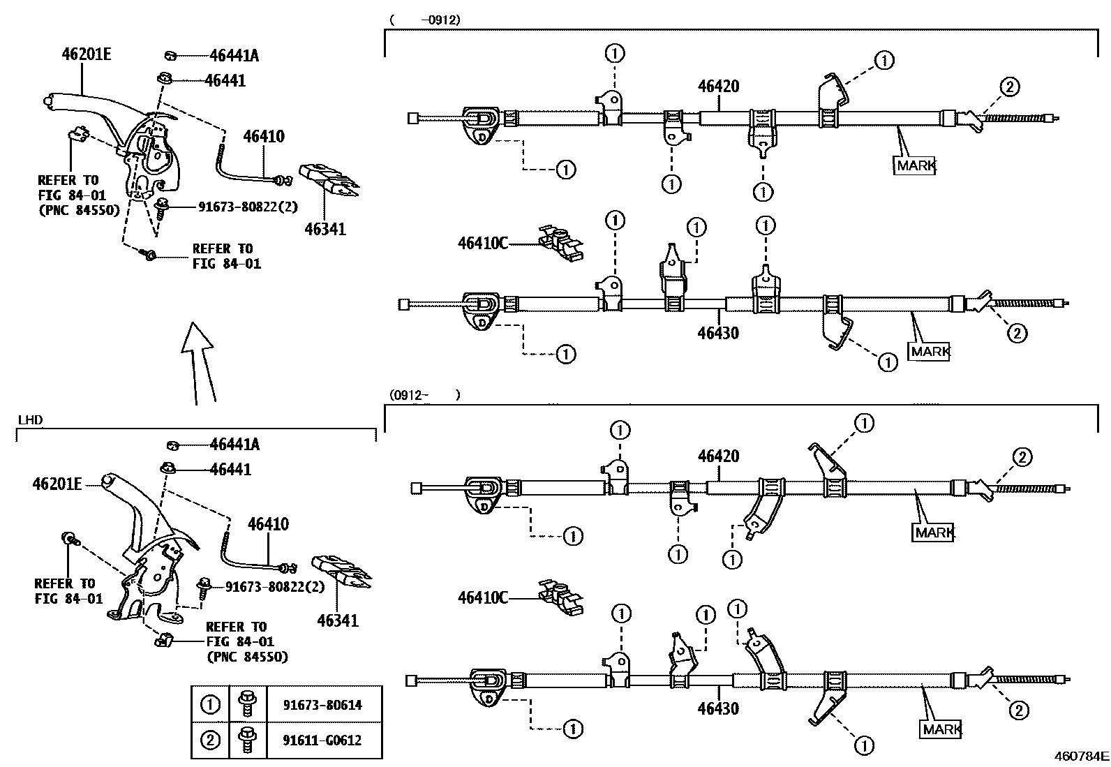 4601 — PARKING BRAKE & CABLE