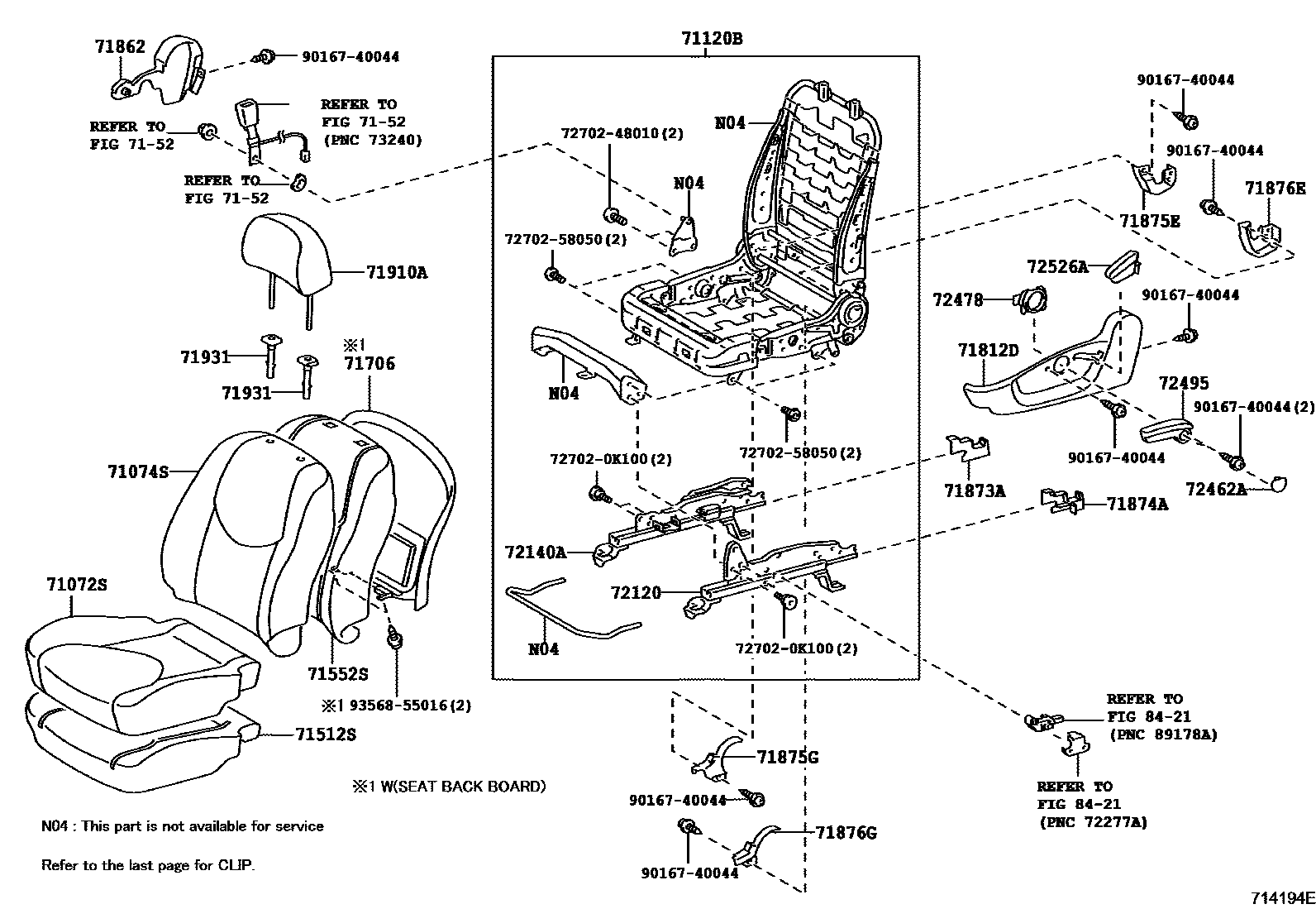 7151 — SEAT & SEAT TRACK