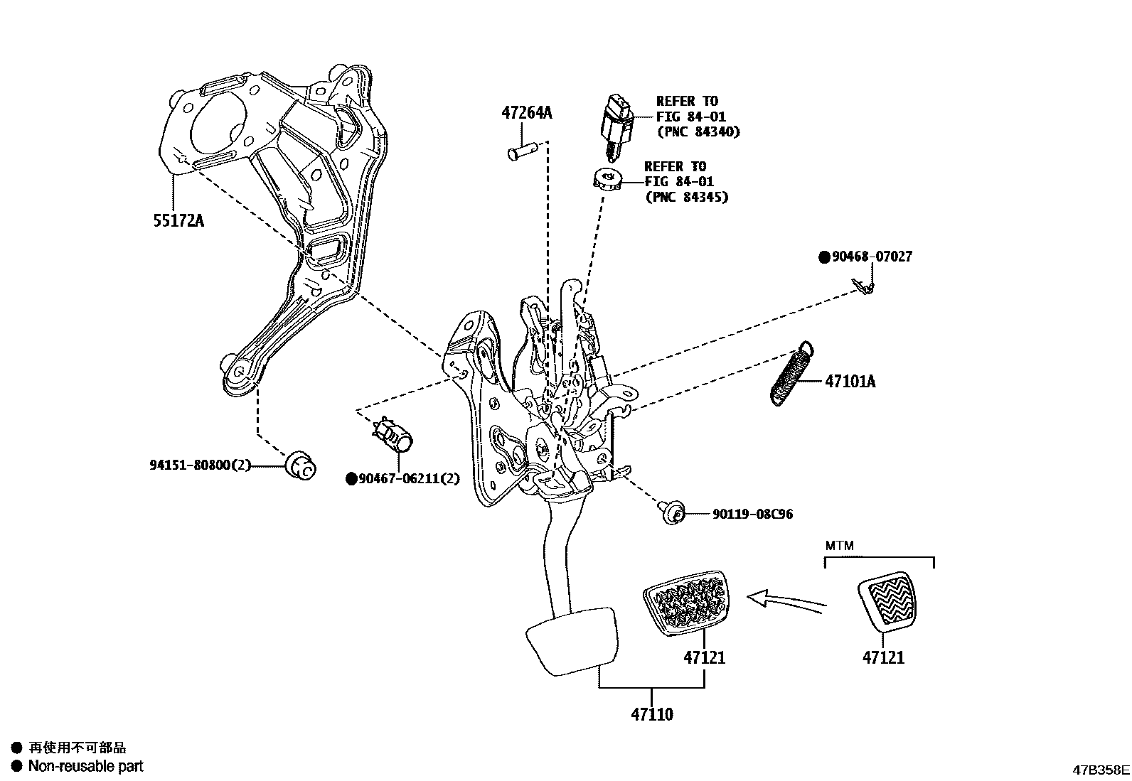 4701 — BRAKE PEDAL & BRACKET