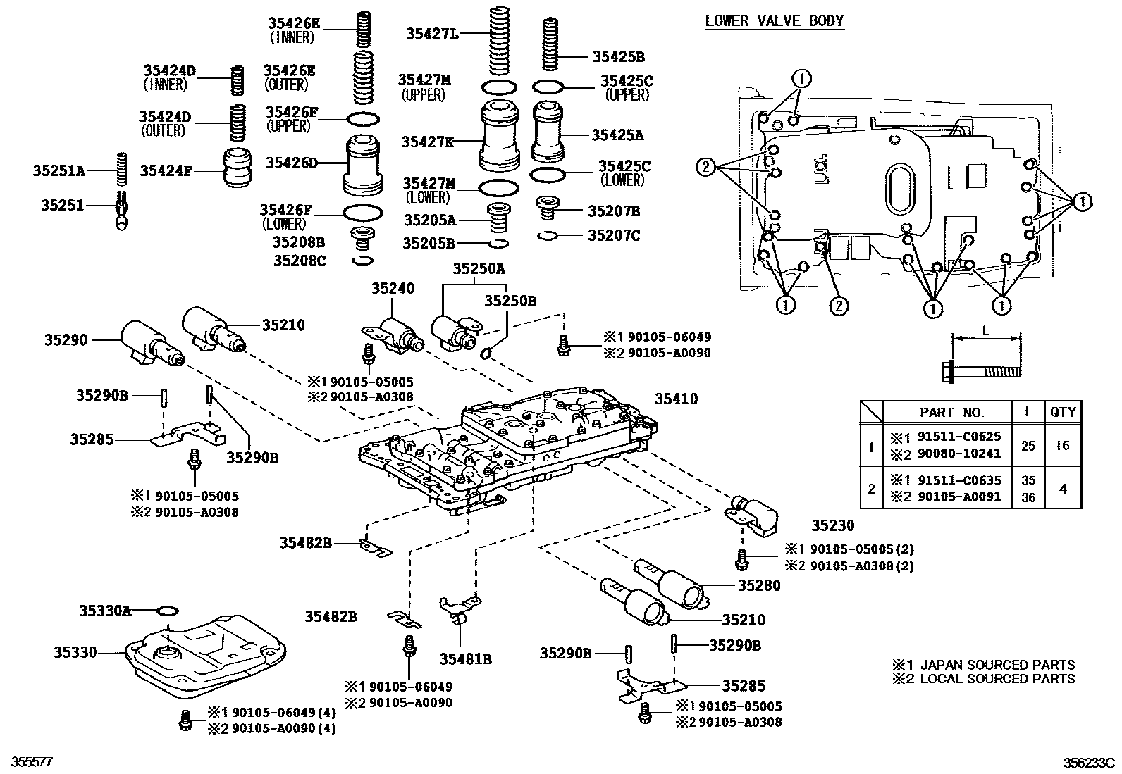 3512 — VALVE BODY & OIL STRAINER (ATM)